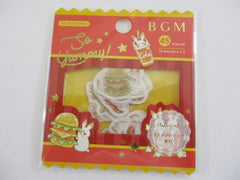 Cute Kawaii BGM So Yummy Series Flake Stickers Sack - Burger Taco Hotdog Rabbit - for Journal Agenda Planner Scrapbooking Craft