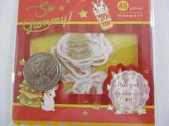 Cute Kawaii BGM So Yummy Series Flake Stickers Sack - Burger Taco Hotdog Rabbit - for Journal Agenda Planner Scrapbooking Craft