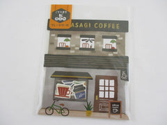 Cute Kawaii Mind Wave Town Village Series Flake Stickers Sack - Cafe Coffee Shop Latte - for Journal Agenda Planner Scrapbooking Craft