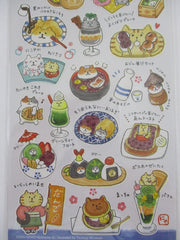 Cute Kawaii Mind Wave Character CAFE Food Sticker Sheet - Cat Kitten Rice Poke Bowl for Journal Planner Craft Organizer Calendar