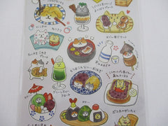 Cute Kawaii Mind Wave Character CAFE Food Sticker Sheet - Cat Kitten Rice Poke Bowl for Journal Planner Craft Organizer Calendar