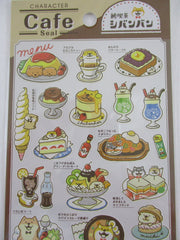 Cute Kawaii Mind Wave Character CAFE Food Sticker Sheet - Dog Omelette Tempura Pudding for Journal Planner Craft Organizer Calendar