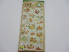 Cute Kawaii Mind Wave Character CAFE Food Sticker Sheet - Rabbit Bunny Omelette Cake Burger for Journal Planner Craft Organizer Calendar