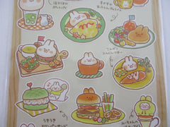 Cute Kawaii Mind Wave Character CAFE Food Sticker Sheet - Rabbit Bunny Omelette Cake Burger for Journal Planner Craft Organizer Calendar