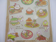 Cute Kawaii Mind Wave Character CAFE Food Sticker Sheet - Rabbit Bunny Omelette Cake Burger for Journal Planner Craft Organizer Calendar