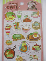 Cute Kawaii Mind Wave Character CAFE Food Sticker Sheet - Crocs Crocodile Omelette Pudding Parfait Soup Vegetable Sticks for Journal Planner Craft Organizer Calendar