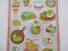 Cute Kawaii Mind Wave Character CAFE Food Sticker Sheet - Crocs Crocodile Omelette Pudding Parfait Soup Vegetable Sticks for Journal Planner Craft Organizer Calendar