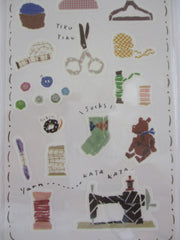 Cute Kawaii Kamiiso Sewing Theme Sticker Sheet - for Journal Planner Craft