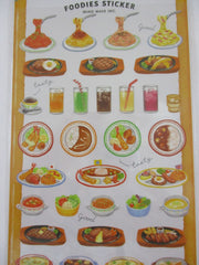 Cute Kawaii Mindwave Foodies Sticker Sheet - M - Lunch Food Court Pasta Steak Rice Curry - for Journal Planner Craft