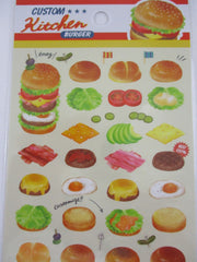 Cute Kawaii Mindwave Food Create Your Own Custom Kitchen Sticker Sheet - C - Burger Hamburger - for Journal Planner Craft