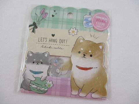 Cute Kawaii Crux Dog Puppies Let's hang out Stickers Flake Sack - for Journal Planner Craft Scrapbook Collectible
