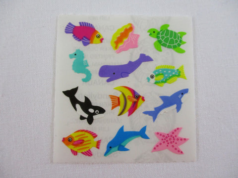 Sandylion Fish Turtle Whale Shark Ocean Sticker Sheet / Module - Vintage & Collectible