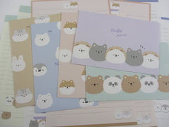 Cute Kawaii Crux Fluffy Time Cat Dog Hedgehog Bear Penguin Letter Sets Stationery - writing paper envelope