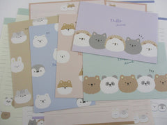 Cute Kawaii Crux Fluffy Time Cat Dog Hedgehog Bear Penguin Letter Sets Stationery - writing paper envelope