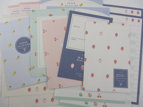Cute Kawaii Kamio Sugar Selection Cherries Lemon Strawberry Letter Sets Stationery - writing paper envelope