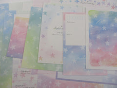 Cute Kawaii Kamio Night Melody Stars Letter Sets Stationery - writing paper envelope