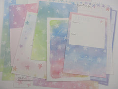 Cute Kawaii Kamio Night Melody Stars Letter Sets Stationery - writing paper envelope