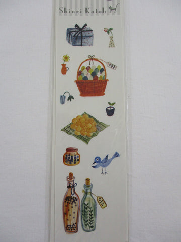 Cute Kawaii Shinzi Katoh - 2 sheets - Harvest Autumn Garden Food Sticker Sheets - for Journal Planner Craft Organizer Calendar