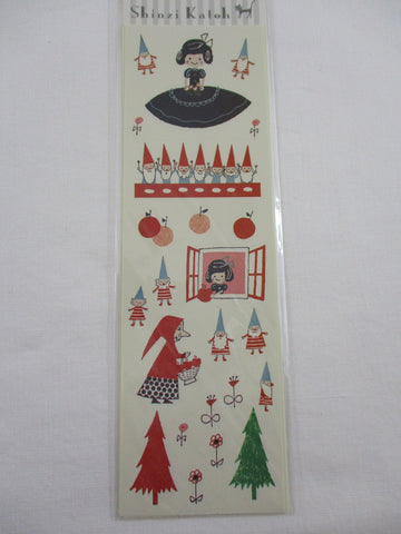 Cute Kawaii Shinzi Katoh - 2 sheets - Snow White Sticker Sheets - for Journal Planner Craft Organizer Calendar