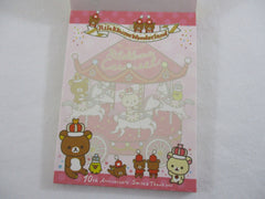 Cute Kawaii San-X Rilakkuma Bear Wonderland Mini Notepad / Memo Pad - A - Stationery Writing Message