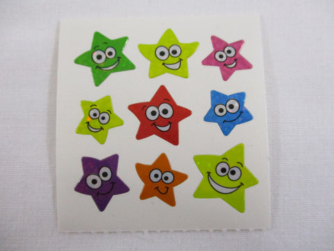 Sandylion Smiley Stars Glitter Sticker Sheet / Module - Vintage & Collectible