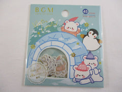 Cute Kawaii BGM Winter Limited Series Flake Stickers Sack - Penguin - for Journal Agenda Planner Scrapbooking Craft