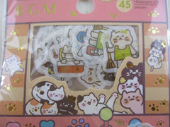 Cute Kawaii BGM Flake Stickers Sack - Cat Activities Busy Schedule - for Journal Agenda Planner Scrapbooking Craft