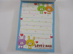 Cute Kawaii Crux Rabbit Love2 Rabi Mini Notepad / Memo Pad - Stationery Design Writing Collection