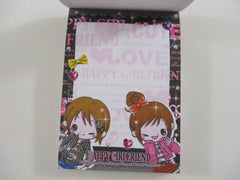 Cute Kawaii Crux Girl Friend Best Friend Happy Mini Notepad / Memo Pad - Stationery Design Writing Collection