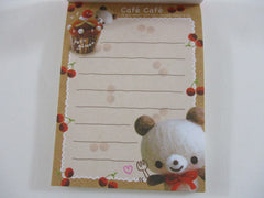 Cute Kawaii Kamio Bear Cafe Cafe C Mini Notepad / Memo Pad - Stationery Design Writing - Vintage Collectible