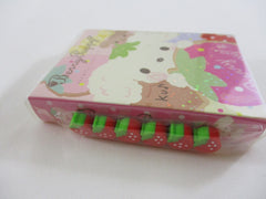 Cute Kawaii San-X Berry Puppy Mini Notepad / Memo Pad with Mini Erasers - 2010 - Rare HTF