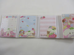 Cute Kawaii San-X Berry Puppy Mini Notepad / Memo Pad with Mini Erasers - 2010 - Rare HTF