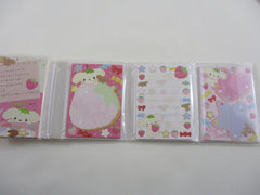 Cute Kawaii San-X Berry Puppy Mini Notepad / Memo Pad with Mini Erasers - 2010 - Rare HTF