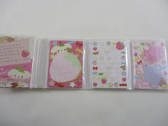 Cute Kawaii San-X Berry Puppy Mini Notepad / Memo Pad with Mini Erasers - 2010 - Rare HTF