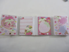 Cute Kawaii San-X Berry Puppy Mini Notepad / Memo Pad with Mini Erasers - 2010 - Rare HTF