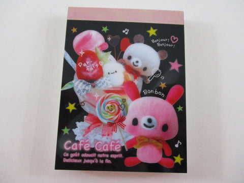 Cute Kawaii Kamio Bear Cafe Cafe F Mini Notepad / Memo Pad - Stationery Design Writing - Vintage Collectible