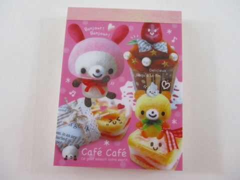 Cute Kawaii Kamio Bear Cafe Cafe H Mini Notepad / Memo Pad - Stationery Design Writing - Vintage Collectible