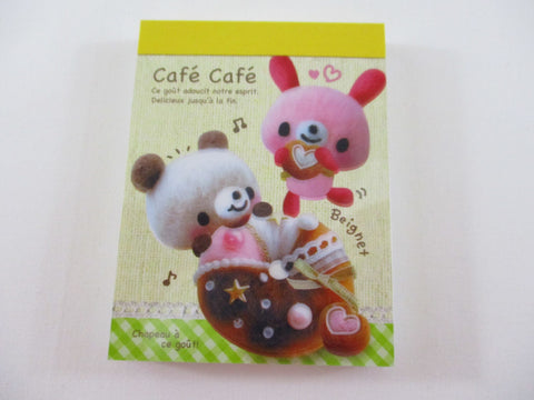 Cute Kawaii Kamio Bear Cafe Cafe J Mini Notepad / Memo Pad - Stationery Design Writing - Vintage Collectible