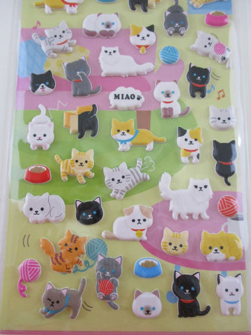 Cute Kawaii MW - Cat Kitten Puffy Sponge Sticker Sheet