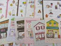 Cute Kawaii Mind Wave Town Village Shops Restaurant Boutique Coffee Bakery Letter Sets - Stationery Writing Paper Envelope Penpal