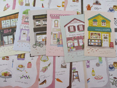 Cute Kawaii Mind Wave Town Village Shops Restaurant Boutique Coffee Bakery Letter Sets - Stationery Writing Paper Envelope Penpal