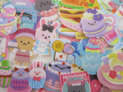 Cute Kawaii Cat Bear Bunny Panda Cafe Food Restaurant Flake Stickers - 40 pcs - for Journal Planner Craft Scrapbook
