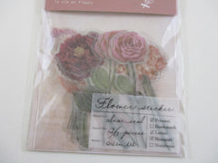 Cute Kawaii Q-Lia Bouquet Flowers - Flake Stickers Sack - Dusty Pink - Beautiful Garden Bloom Love Wedding for Journal Agenda Planner Scrapbooking Craft