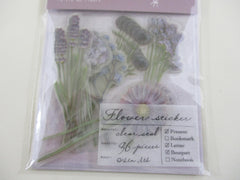 Cute Kawaii Q-Lia Bouquet Flowers - Flake Stickers Sack - Purple - Beautiful Garden Bloom Love Wedding for Journal Agenda Planner Scrapbooking Craft