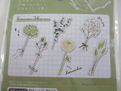 Cute Kawaii Q-Lia Bouquet Flowers - Flake Stickers Sack - Green - Beautiful Garden Bloom Love Wedding for Journal Agenda Planner Scrapbooking Craft