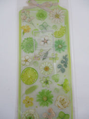 Cute Kawaii Qlia Fleur Arome Scented Flower Sticker Sheet - Green - for Journal Planner Craft Organizer Calendar