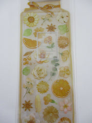 Cute Kawaii Qlia Fleur Arome Scented Flower Sticker Sheet - Yellow Orange - for Journal Planner Craft Organizer Calendar