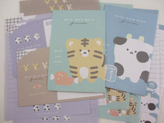 Cute Kawaii Q-Lia Tiger Cow Friends Letter Sets - Stationery Writing Paper Envelope Penpal