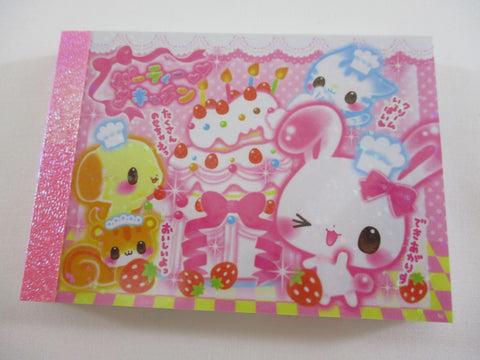 Cute Kawaii Crux Rabbit Baker Strawberry Mini Notepad / Memo Pad - Stationery Designer Paper Collection