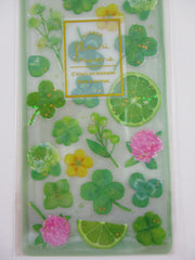 Cute Kawaii Qlia Fleur Arome Scented Flower Sticker Sheet - Green Clover Lime - for Journal Planner Craft Organizer Calendar
